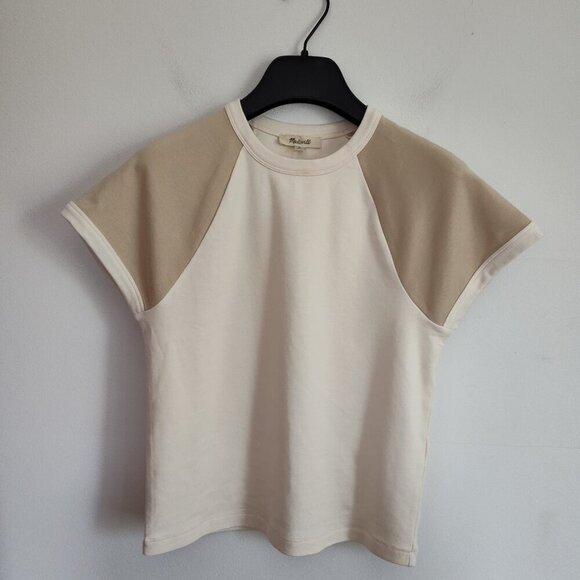 Ladies SZ M Madewell Cream Short-Sleeve Baby T-Shirt - Picture 1 of 4